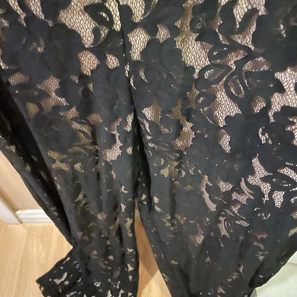 Black and Beige Lace Jumpsuit - Picture 2 of 2